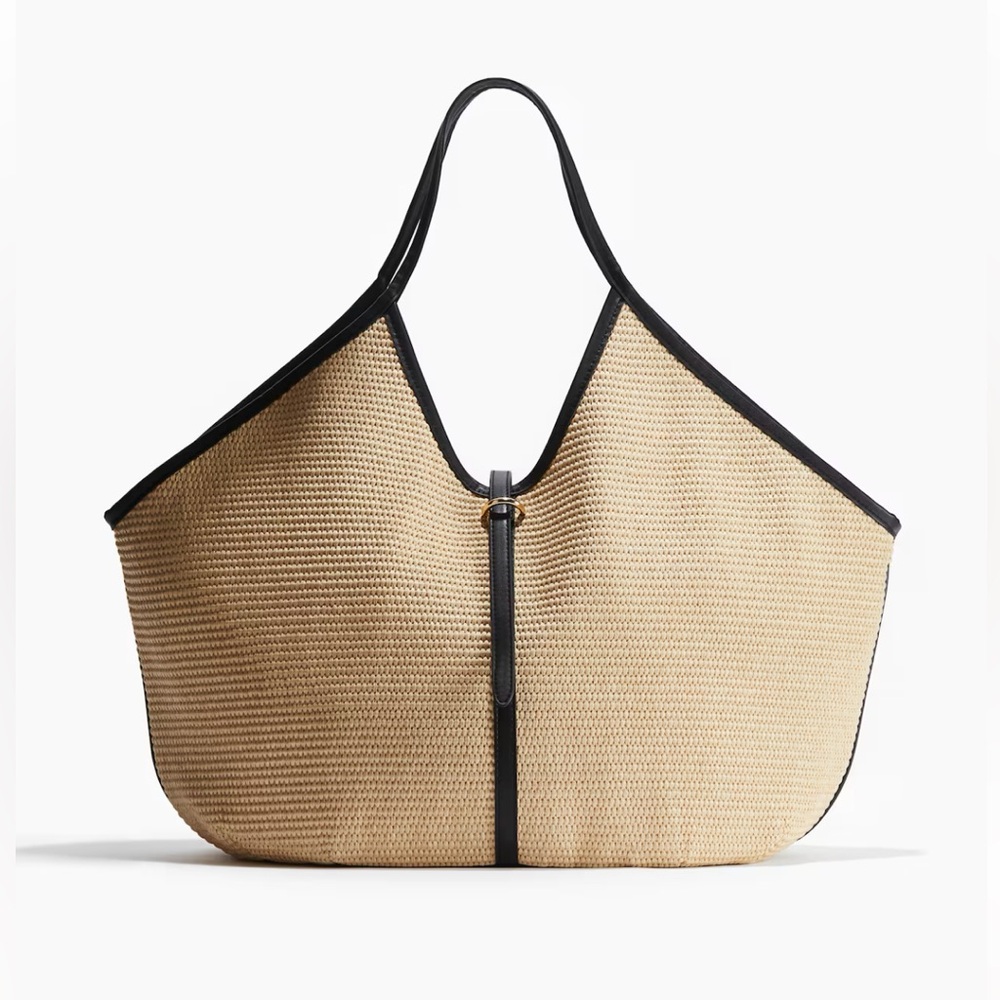 H&M Tan and Black Woven Tote